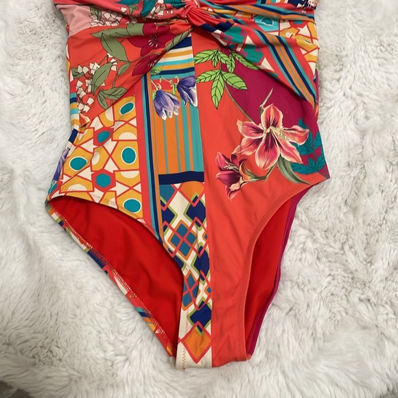 Johnny Was Colorful Floral  One Piece Swimsuit - Picture 3 of 8